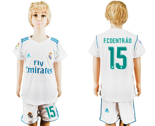 2017 18 Real Madrid 15 F.COENTRAO Home Youth Soccer Jersey
