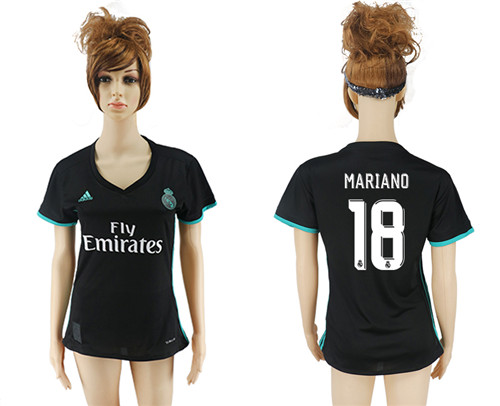2017 18 Real Madrid 15 MARIANO Away Women Soccer Jersey
