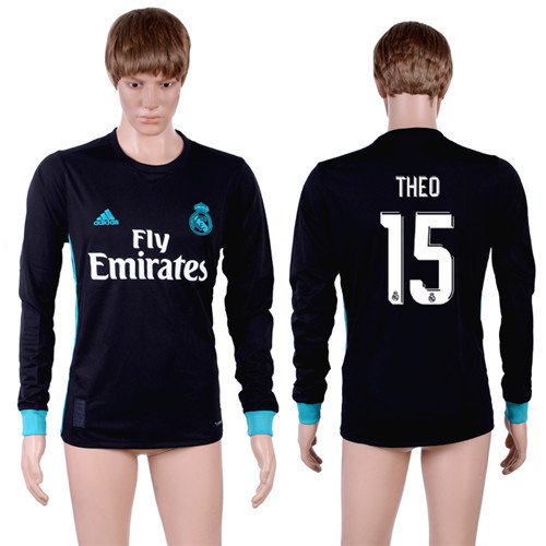 2017 18 Real Madrid 15 THEO Away Long Sleeve Thailand Soccer Jersey