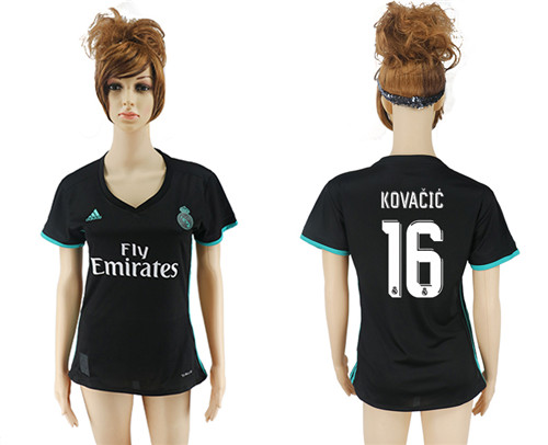 2017 18 Real Madrid 16 KOVACIC Away Women Soccer Jersey