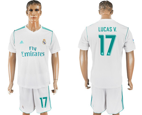 2017 18 Real Madrid 17 LUCAS V. Home Soccer Jersey