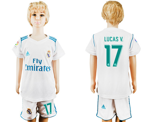 2017 18 Real Madrid 17 LUCAS V. Home Youth Soccer Jersey