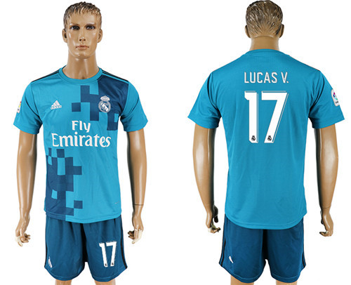 2017 18 Real Madrid 17 LUCAS V. Third Away Soccer Jersey