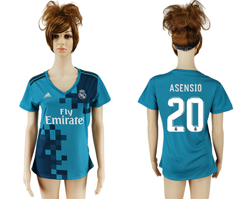 2017 18 Real Madrid 20 ASENSIO Third Away Women Soccer Jersey