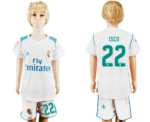 2017 18 Real Madrid 22 ISCO Home Youth Soccer Jersey