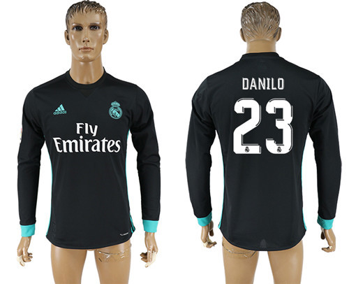 2017 18 Real Madrid 23 DANILO Away Long Sleeve Thailand Soccer Jersey