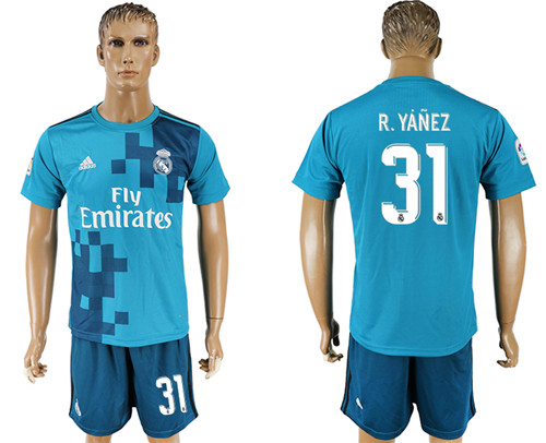 2017 18 Real Madrid 31 R.YANEZ Third Away Soccer Jersey