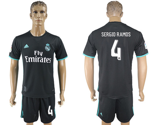 2017 18 Real Madrid 4 SERGIO RAMOS Away Soccer Jersey