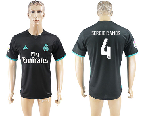 2017 18 Real Madrid 4 SERGIO RAMOS Away Thailand Soccer Jersey