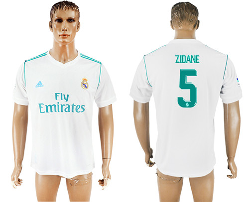 2017 18 Real Madrid 5 ZIDANE Home Thailand Soccer Jersey