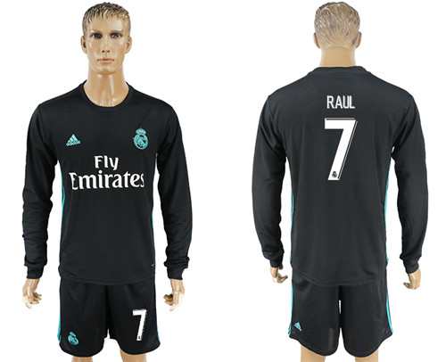 2017 18 Real Madrid 7 RAUL Away Long Soccer Jersey