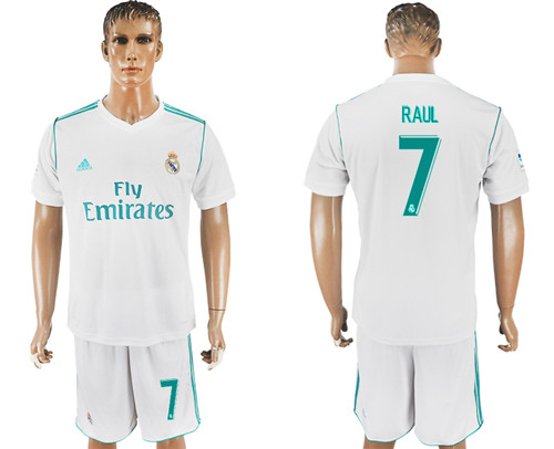2017 18 Real Madrid 7 RAUL Home Soccer Jersey