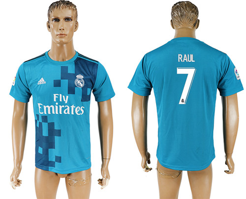 2017 18 Real Madrid 7 RAUL Third Away Thailand Soccer Jersey