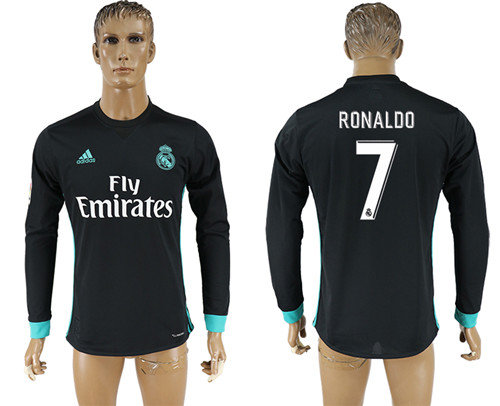 2017 18 Real Madrid 7 RONALDO Away Long Sleeve Thailand Soccer Jersey