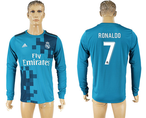 2017 18 Real Madrid 7 RONALDO Third Away Long Sleeve Thailand Soccer Jersey