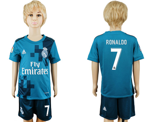 2017 18 Real Madrid 7 RONALDO Third Away Youth Soccer Jersey