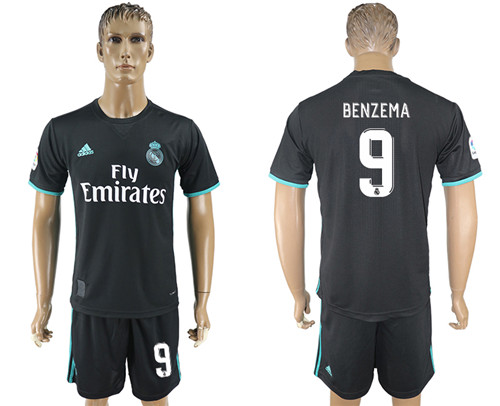 2017 18 Real Madrid 9 BENZEMA Away Soccer Jersey