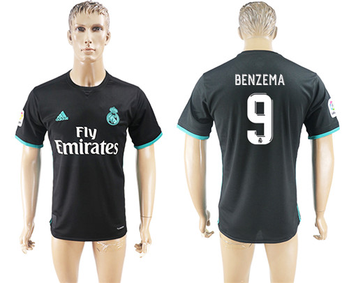 2017 18 Real Madrid 9 BENZEMA Away Thailand Soccer Jersey