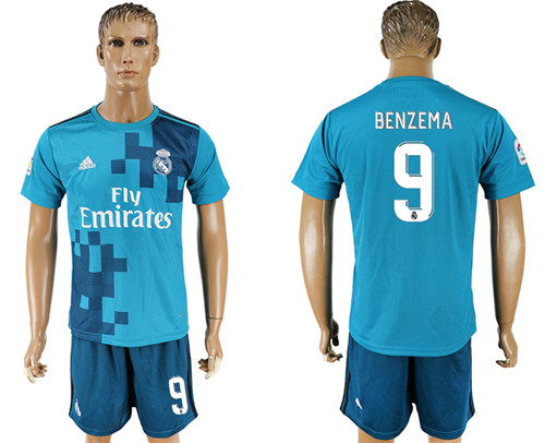 2017 18 Real Madrid 9 BENZEMA Third Away Soccer Jersey