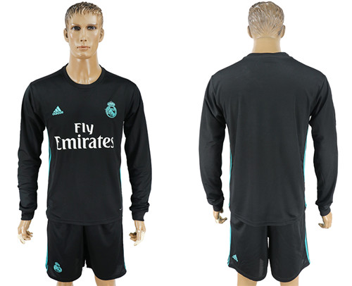 2017 18 Real Madrid Away Long Sleeve Soccer Jersey