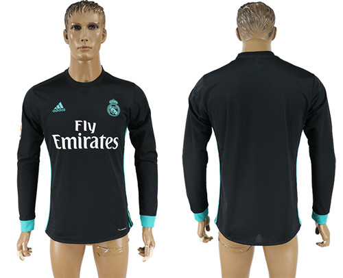 2017 18 Real Madrid Away Long Sleeve Thailand Soccer Jersey
