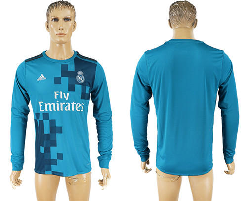 2017 18 Real Madrid Third Away Long Sleeve Thailand Soccer Jersey