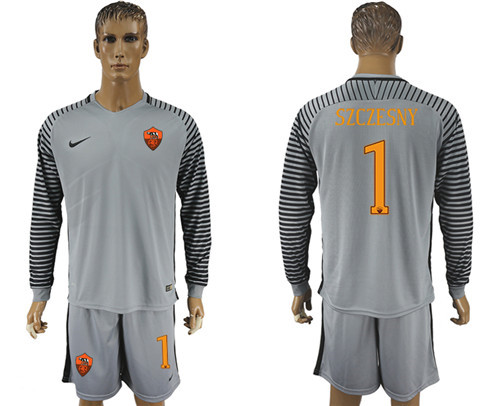 2017 18 Roma 1 SZCZESNY Long Sleeve Goalkeeper Soccer Jersey