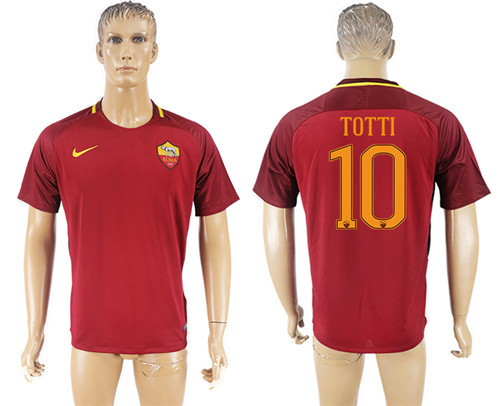 2017 18 Roma 10 TOTTI Home Thailand Soccer Jersey