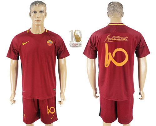 2017 18 Roma 10 TOTTI Retirement Commemorative Home Soccer Jersey