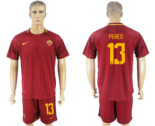 2017 18 Roma 13 PERES Home Soccer Jersey