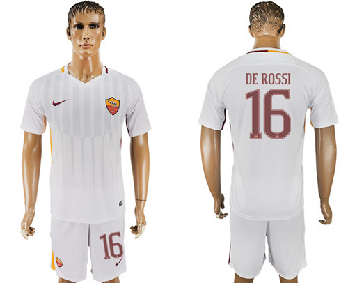 2017 18 Roma 16 DE ROSSI Away Soccer Jersey