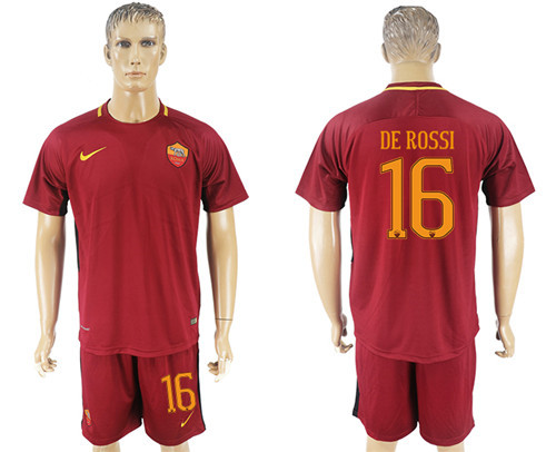 2017 18 Roma 16 DE ROSSI Home Soccer Jersey