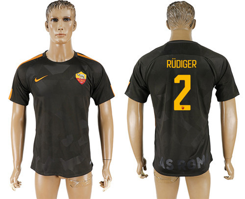 2017 18 Roma 2 RUDIGER Away Thailand Soccer Jersey