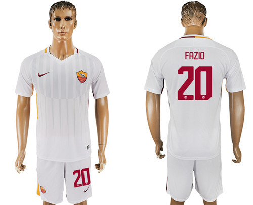 2017 18 Roma 20 FAZIO Away Soccer Jersey