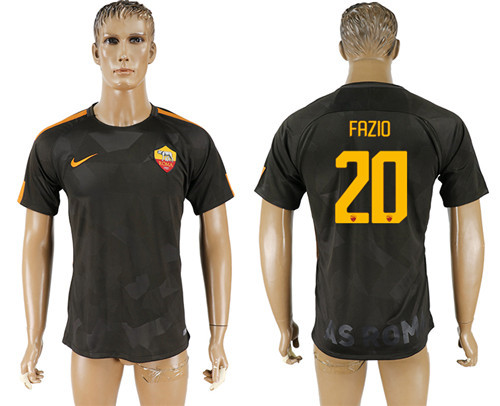 2017 18 Roma 20 FAZIO Away Thailand Soccer Jersey