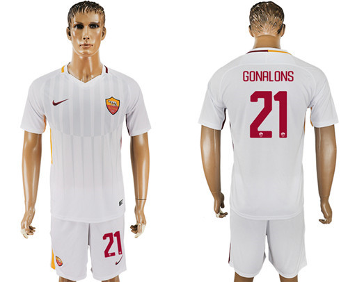 2017 18 Roma 21 GONALONS Away Soccer Jersey