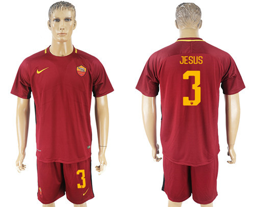 2017 18 Roma 3 L. PELLEGRINI Home Soccer Jersey