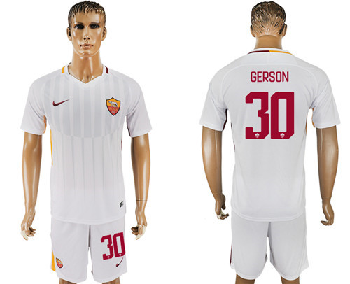 2017 18 Roma 30 GERSON Away Soccer Jersey
