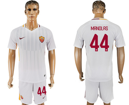 2017 18 Roma 44 MANOLAS Away Soccer Jersey