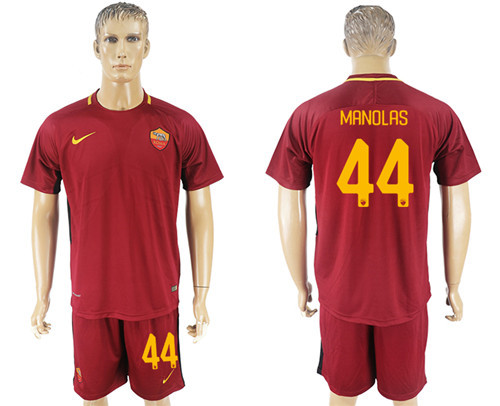 2017 18 Roma 44 MANOLAS Home Soccer Jersey