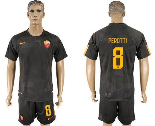 2017 18 Roma 8 PEROTTI Third Away Soccer Jersey