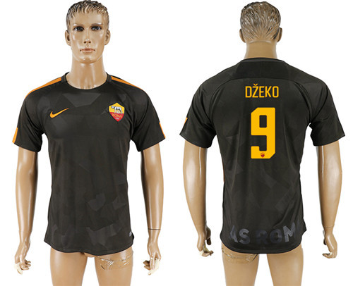 2017 18 Roma 9 DZEKO Away Thailand Soccer Jersey