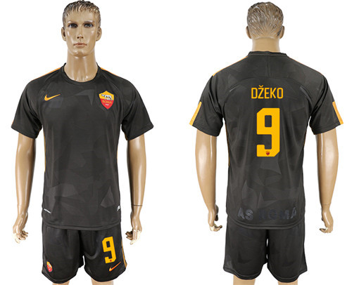 2017 18 Roma 9 DZEKO Third Away Soccer Jersey