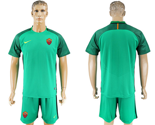 2017 18 Roma Green Goalkeeper Soccer Jersey