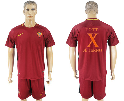2017 18 Roma X TOTTI Home Retired Soccer Jersey