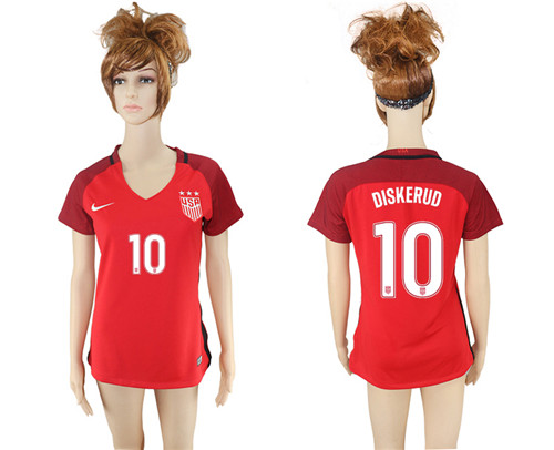 2017 18 USA 10 DISKERUD Away Women Soccer Jersey