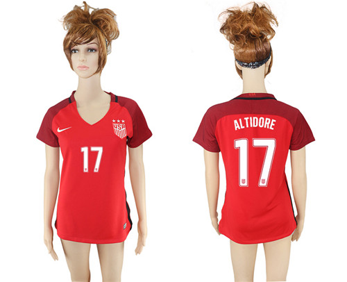 2017 18 USA 17 ALTIDORE Away Women Soccer Jersey