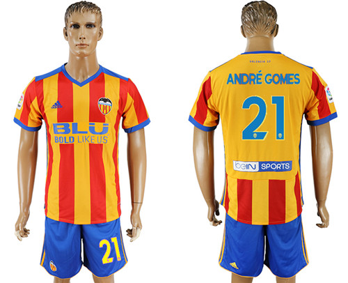 2017 18 Valencia CF 21 ANDRE GOMES Away Soccer Jersey