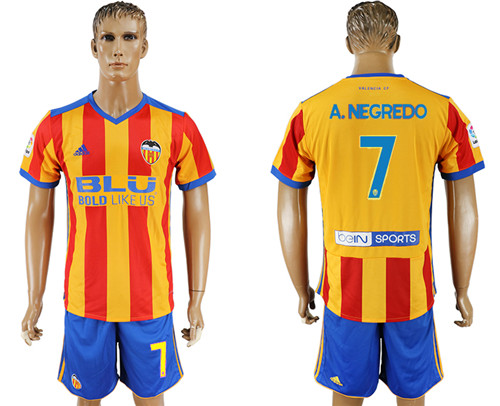 2017 18 Valencia CF 7 A.NEGREDO Away Soccer Jersey