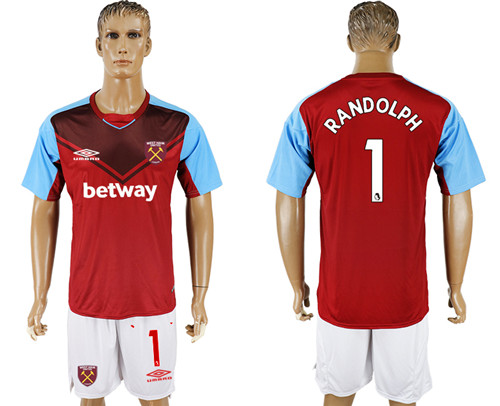 2017 18 West Ham United 1 RANDOLPH Home Soccer Jersey